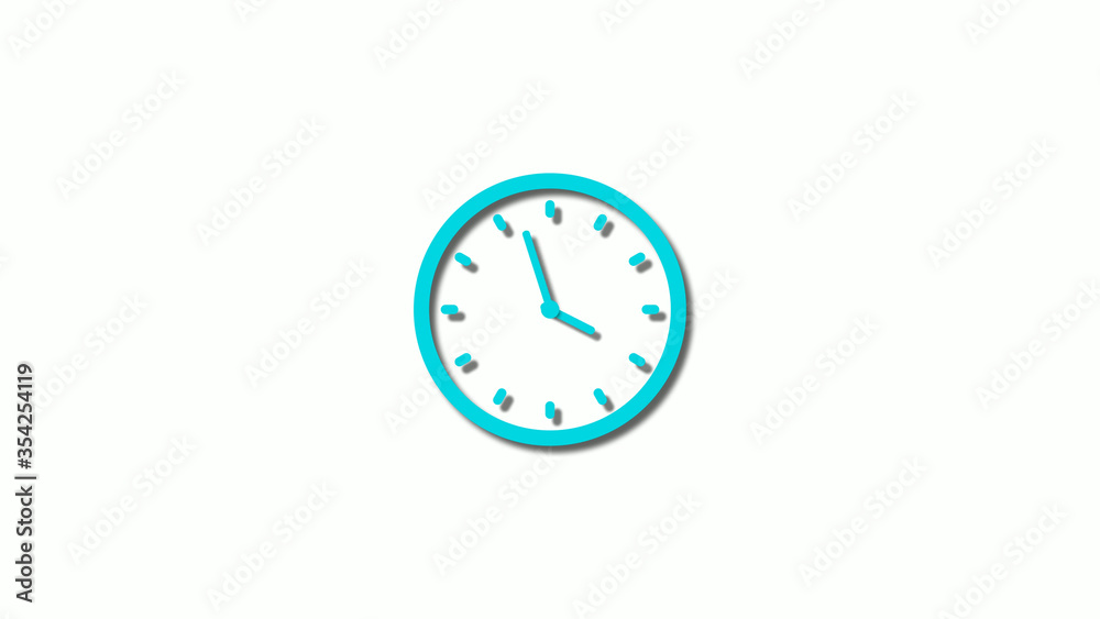 Amazing cyan 3d clock isolated on white background,clock icon Amazing cyan 3d clock isolated on white background,clock icon