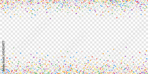 Festive confetti. Celebration stars. Rainbow brigh