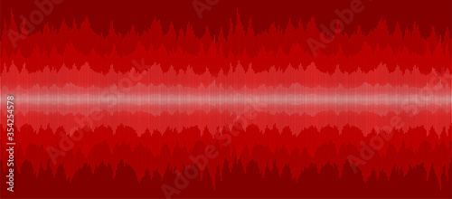 A red background with a sound scale.