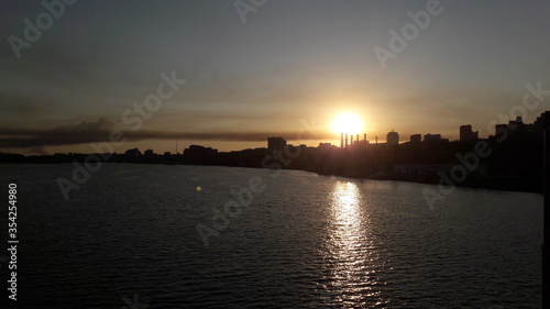 sunset over the river