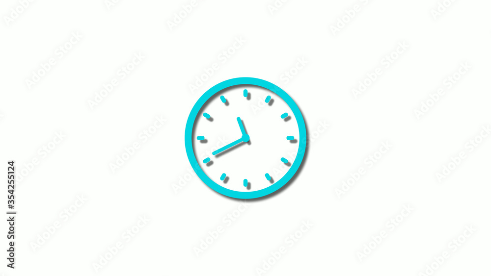 Amazing cyan 3d clock isolated on white background,clock icon Amazing cyan 3d clock isolated on white background,clock icon