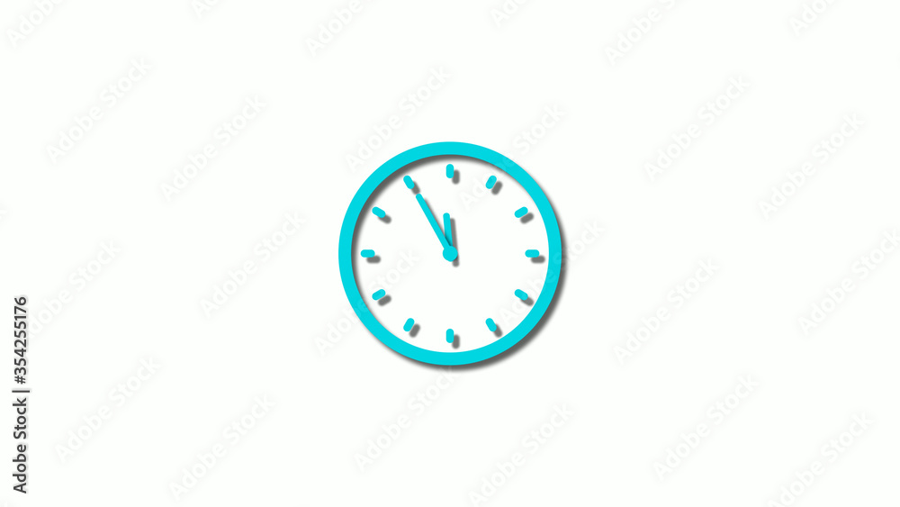 Amazing cyan 3d clock isolated on white background,clock icon Amazing cyan 3d clock isolated on white background,clock icon