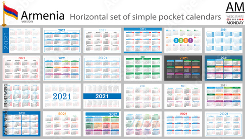 Armenian horizontal pocket calendar for 2021