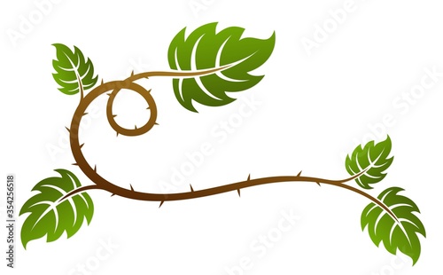 A symbol of a barbed plant with leaves.