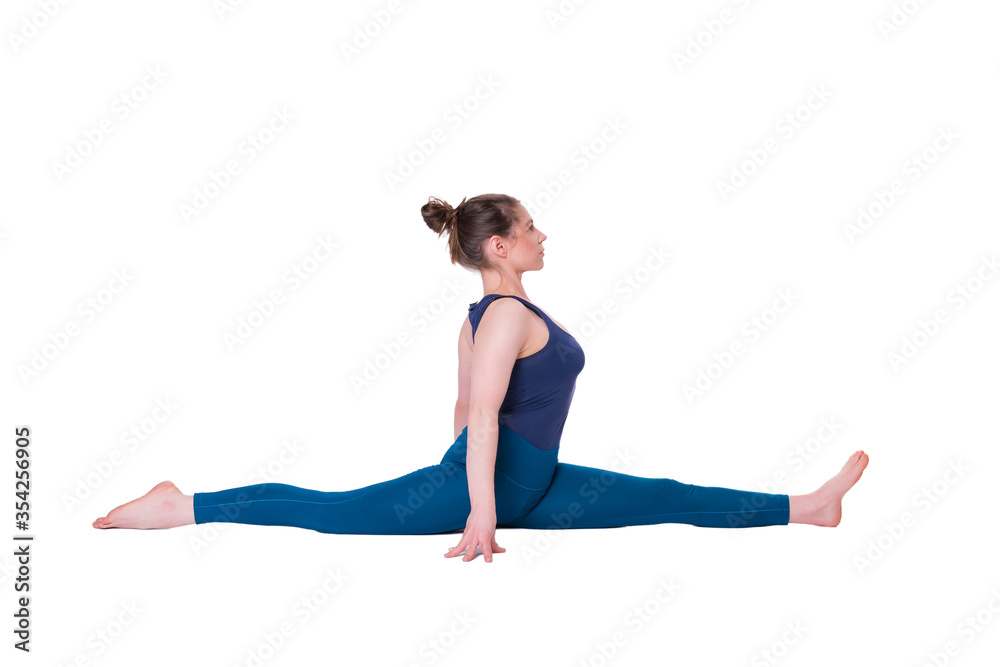 Young woman exercising (fitness, yoga, gymnastics) isoleted on white background Young woman exercising (fitness, yoga, gymnastics) isoleted on white background