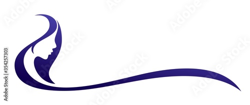 A symbol of a silhouette stylized girl.