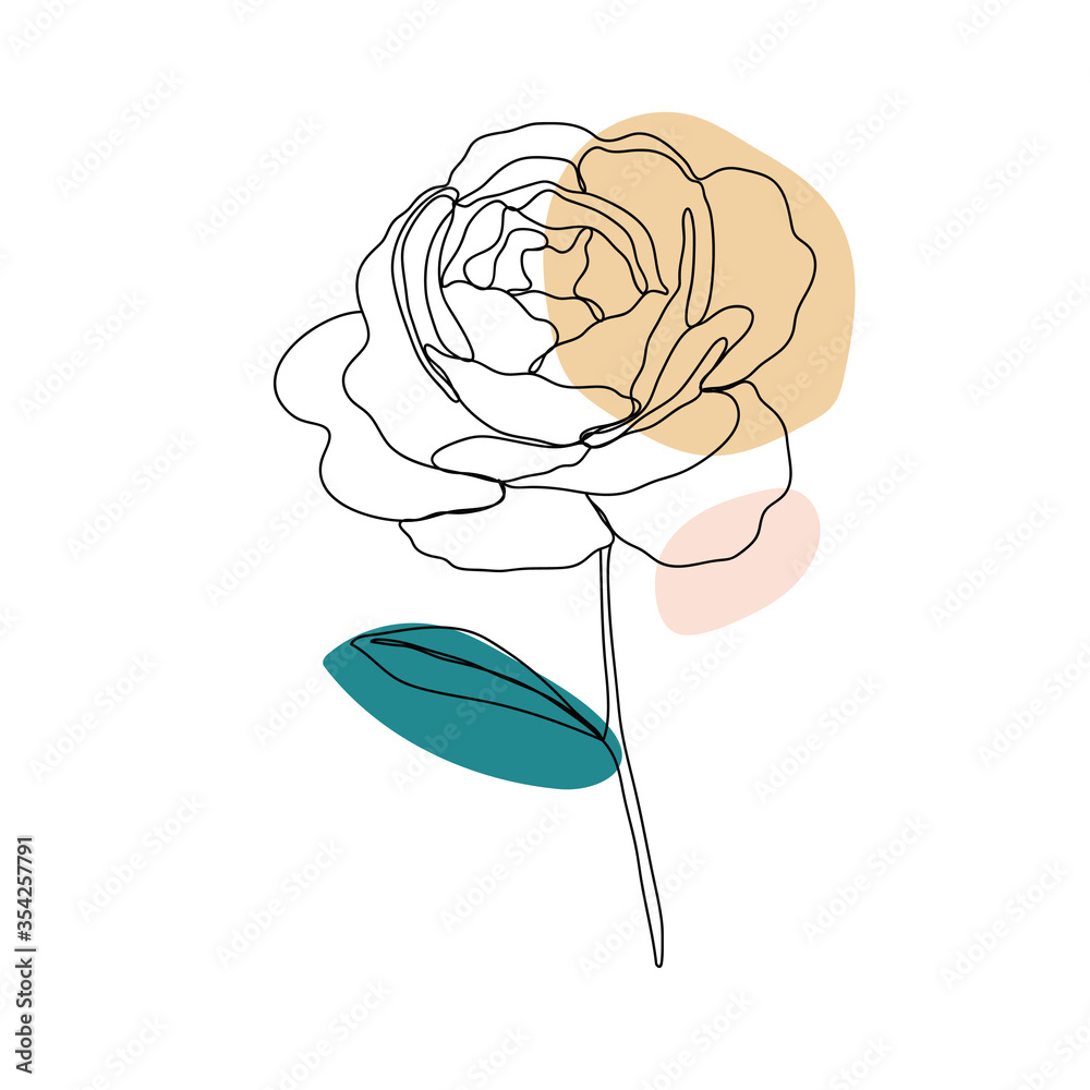 Leaves icon Line art. Minimal flora design with abstract shape background for cover, prints, fabric and wallpaper. Vector illustration Leaves icon Line art. Minimal flora design with abstract shape background for cover, prints, fabric and wallpaper. Vector illustration