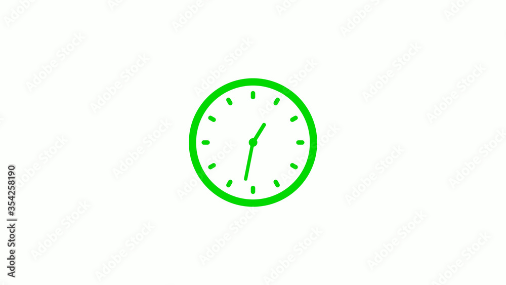 New green clock icon,Counting down clock isolated on white background New green clock icon,Counting down clock isolated on white background