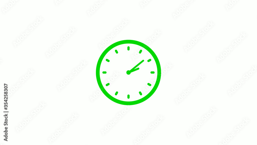 New green clock icon,Counting down clock isolated on white background New green clock icon,Counting down clock isolated on white background