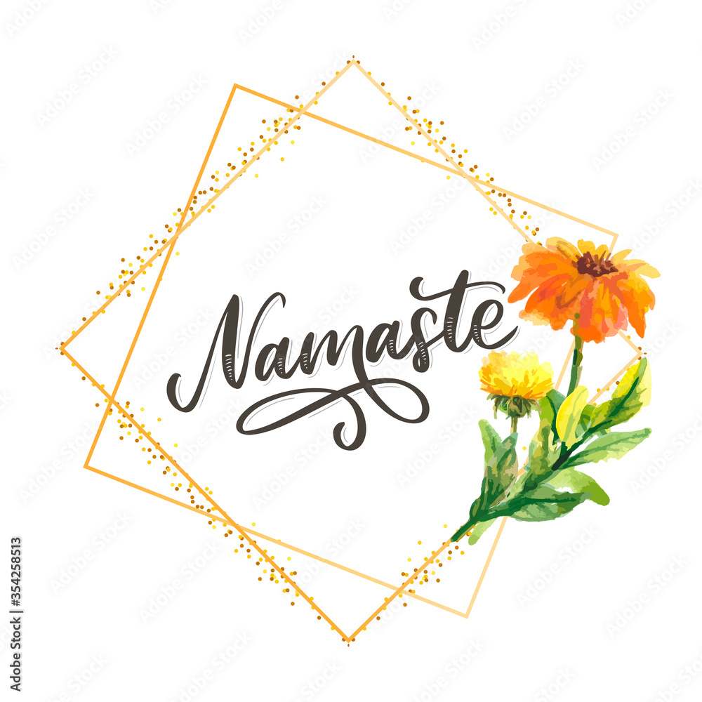 Namaste lettering Indian greeting, Hello in Hindi T shirt hand lettered calligraphic design. Inspirational vector typography. Namaste lettering Indian greeting, Hello in Hindi T shirt hand lettered calligraphic design. Inspirational vector typography.