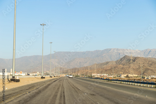 highways and dried mountains in the backgrounds 