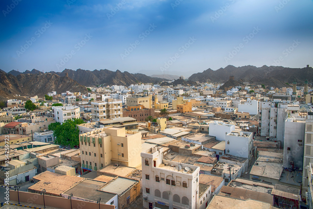 Landscape of Mutrah Corniche in Muscat, Oman
