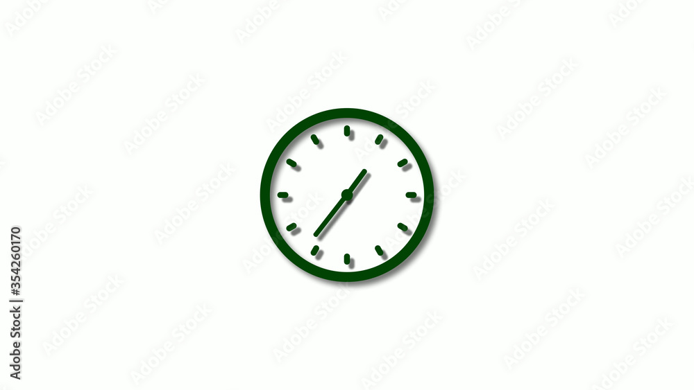 3d green 3d clock isolated on white background,New clock icon