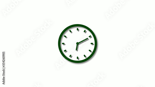 3d green dark clock icon,green clock,counting down 3d green dark clock icon