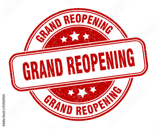 grand reopening stamp. grand reopening round grunge sign. label