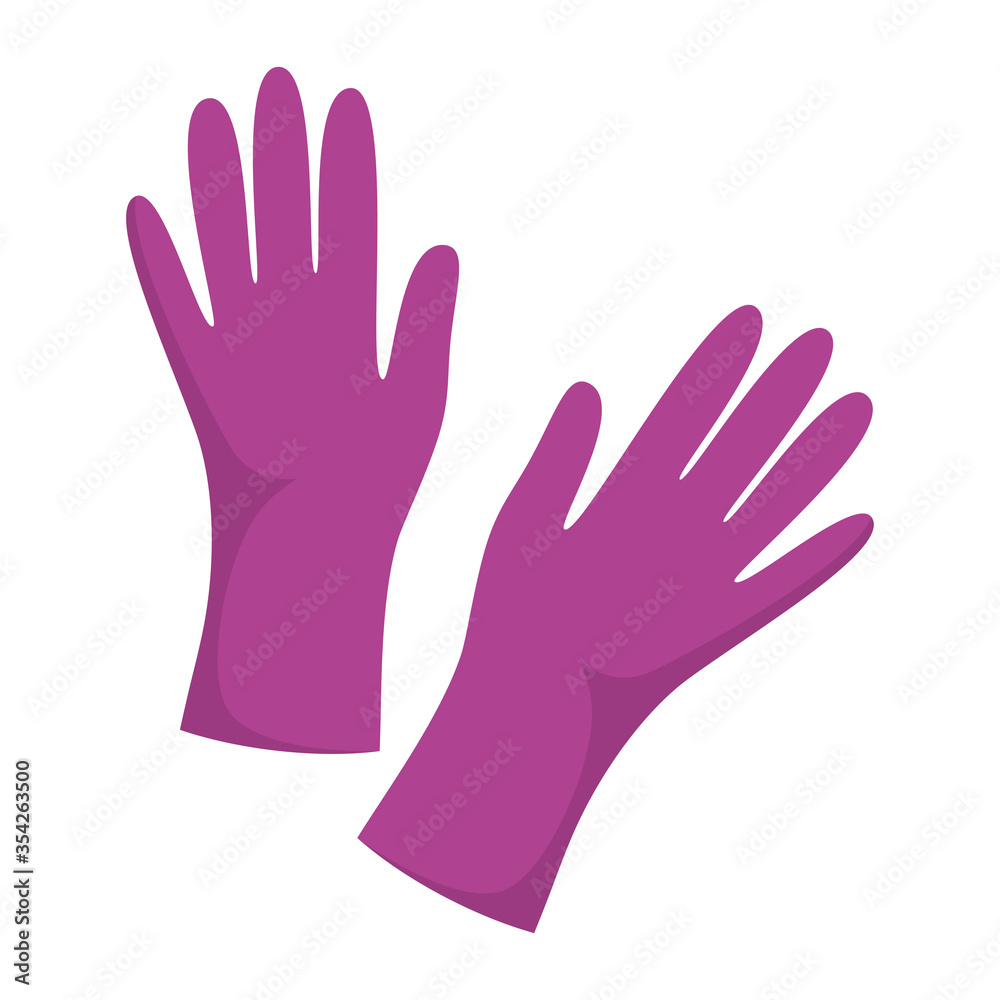 cleaning gloves isolated on white, vector illustration cleaning gloves isolated on white, vector illustration