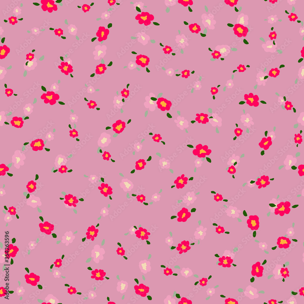 Seamless floral pattern. Floral print. Small flowers. Print for printing on fabric, wallpaper, postcards, paper and various surfaces. Seamless floral pattern. Floral print. Small flowers. Print for printing on fabric, wallpaper, postcards, paper and various surfaces.