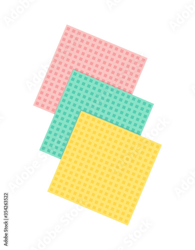 cleaning rags isolated on white, vector illustration