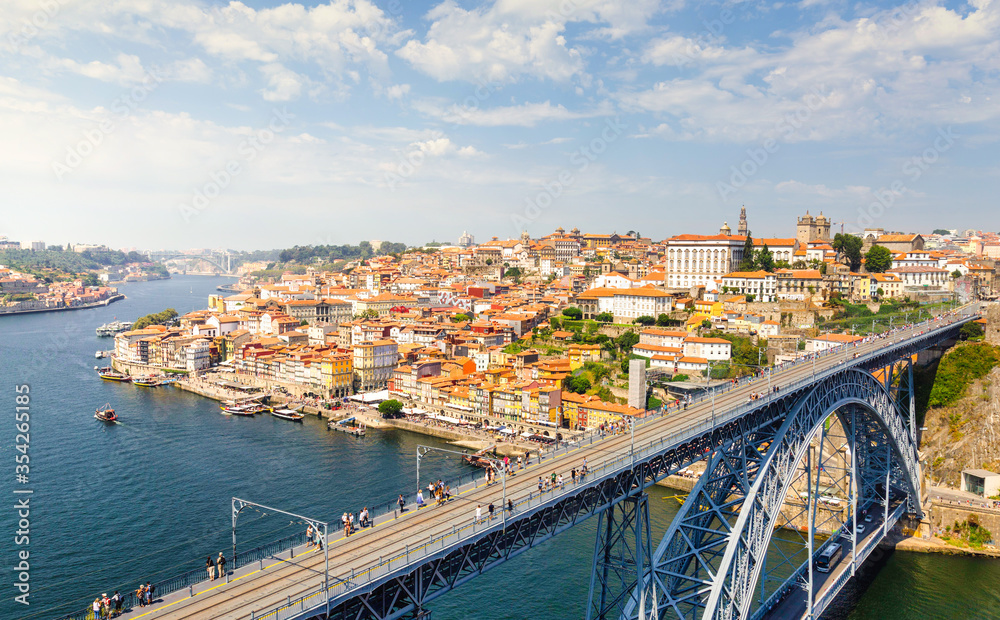 Porto, landmark bridge and cityscape. Portugal, Europe