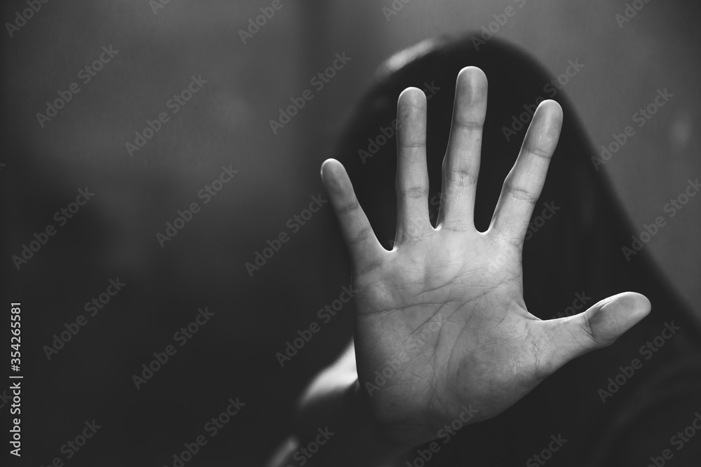 © Tinnakorn - Woman hand sign for stop abusing violence, human trafficking, stop violence against women, Human is not a product. Stop women abuse, Human rights violations. © Tinnakorn - Woman hand sign for stop abusing violence, human trafficking, stop violence against women, Human is not a product. Stop women abuse, Human rights violations.