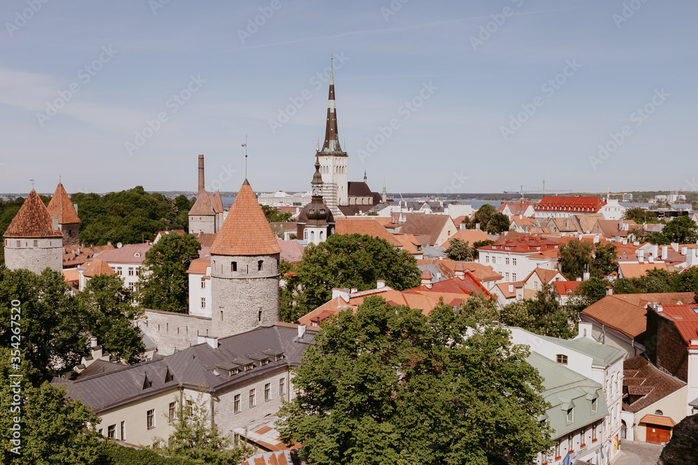 Old center of Tallinn city - view from roof