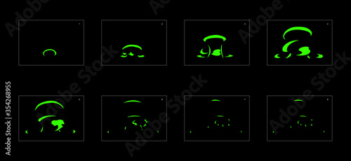 liquid explosion animation effect. Explosion Animation effect. Animation Sprite sheet for games, cartoon or animation. vector style animation effect 1107.