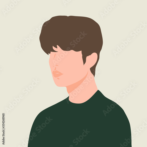 Abstract people vector. Trendy Male characters, Men portrait hand drawn with modern minimal style for prints, fashion, social media cover design, poster and background. Vector illustration.