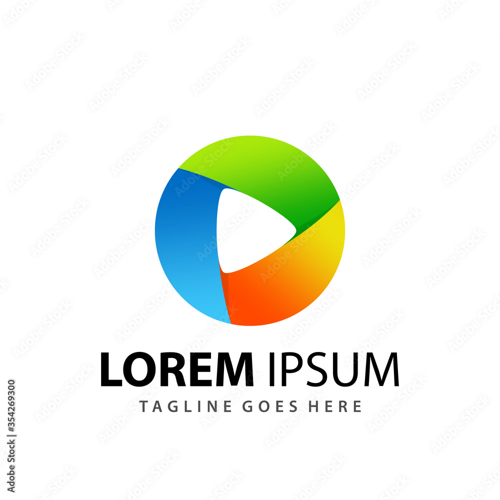 Abstract Gradient Circle Media Play Logo Design Template Premium Vector Abstract Gradient Circle Media Play Logo Design Template Premium Vector