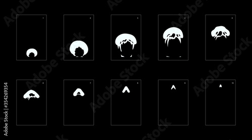 Explosion Smoke effect. Explosion Animation effect. Animation Sprite sheet for games, cartoon or animation. vector style animation effect 1133.