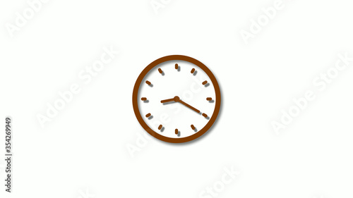 New orange dark color 3d clock animation,clock icon,12 hours clock icon