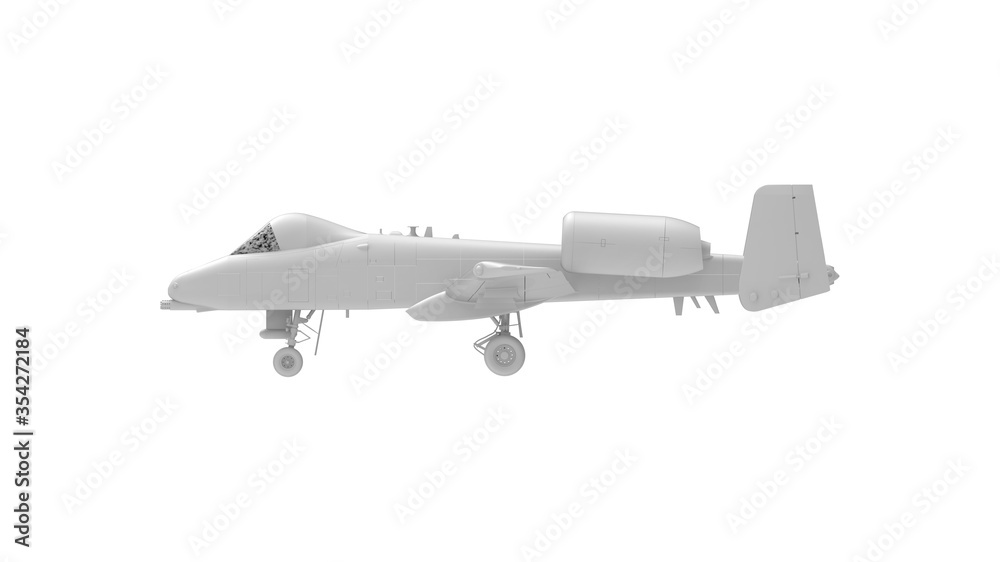 3D rendering of a warthog gun ship fighter airplane bomber isolated