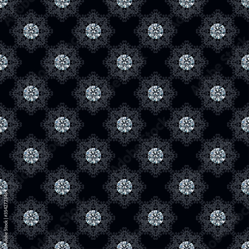 Seamless pattern with shining diamonds