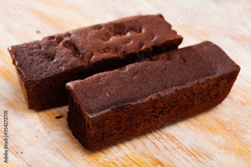 Sweet traditional chocolate brownie cake