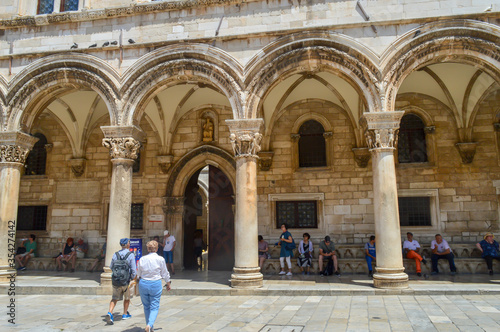 Walking on Stradun, the city's main street in town Dubrovnik on June 18, 2019. Some episodes of the Game of Thrones filmed there.