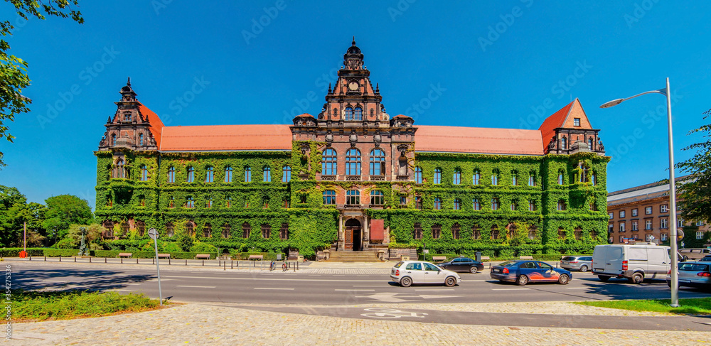 WROCLAW,POLAND. Building Of National Museum In Sunny Day. Muzeum Narodowe.