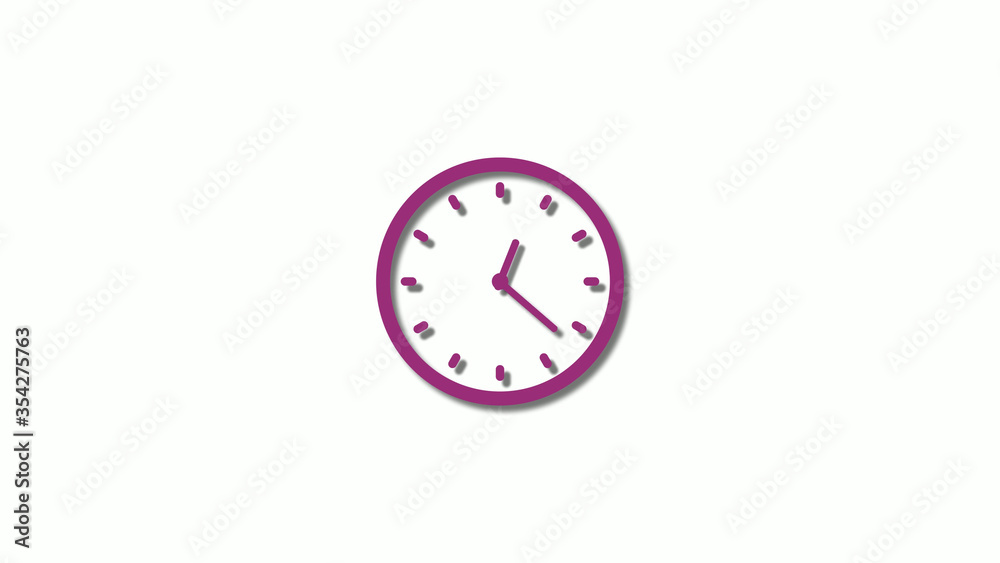 Amazing pink dark clock animation on white background,Counting down clock footage Amazing pink dark clock animation on white background,Counting down clock footage