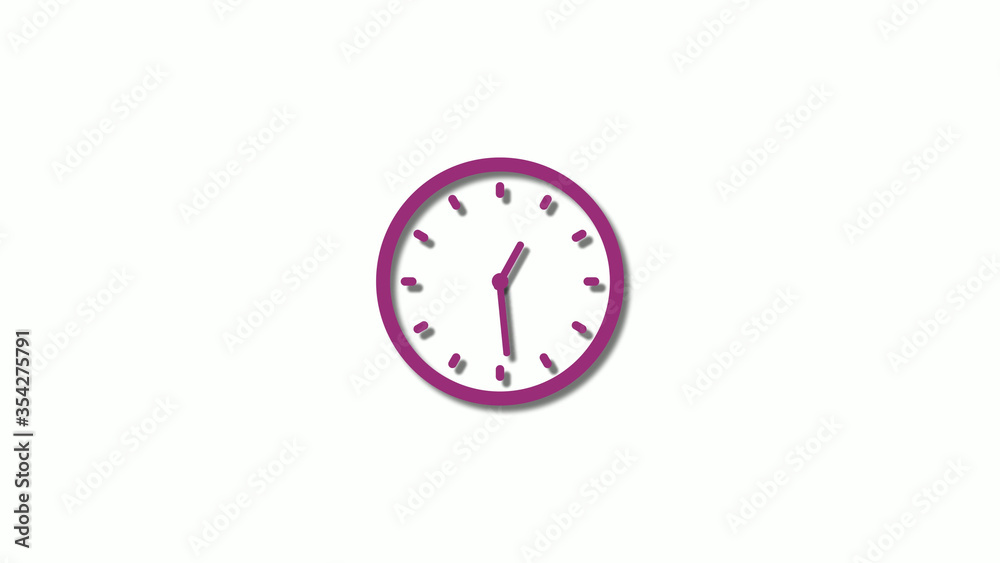 Amazing pink dark clock animation on white background,Counting down clock footage Amazing pink dark clock animation on white background,Counting down clock footage