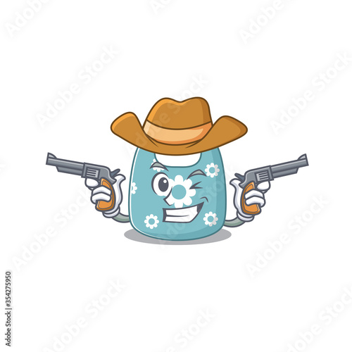 Cartoon character cowboy of baby apron with guns