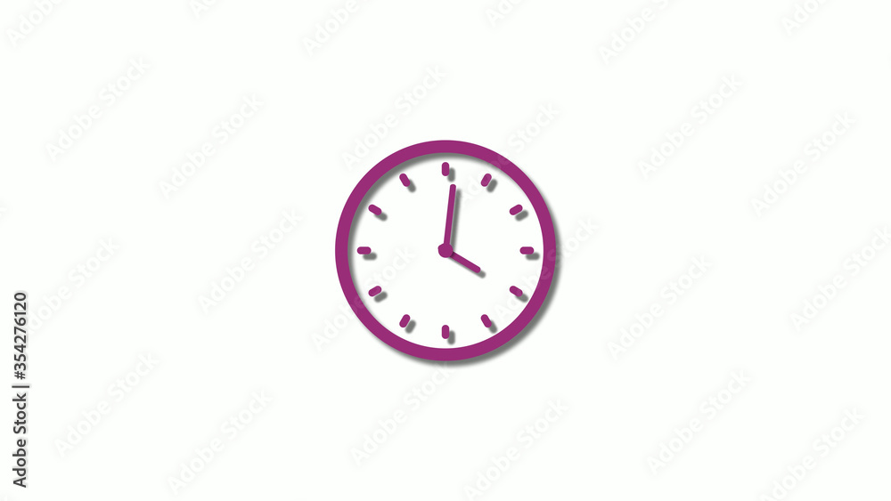 Amazing pink dark clock animation on white background,Counting down clock footage Amazing pink dark clock animation on white background,Counting down clock footage