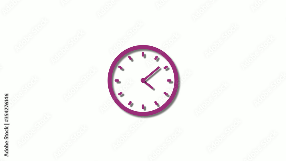 Amazing pink dark clock animation on white background,Counting down clock footage Amazing pink dark clock animation on white background,Counting down clock footage