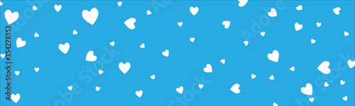 Vector background with hearts. Blue background to decorate the maiden party. Paper design for a little boy. Bright blue abstract pattern for inviting kids.