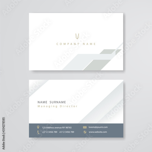 White business card template  flat design vector