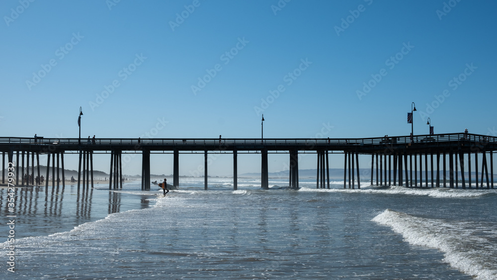 wooden wharf in the sea during summer
