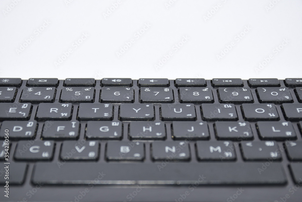 Laptop keyboard thai language on white background. Laptop keyboard thai language on white background.