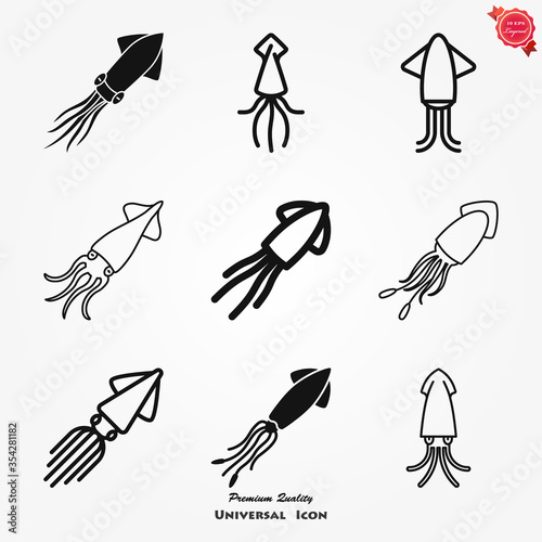 Squid icon. Abstract squid on background. Vector illustration
