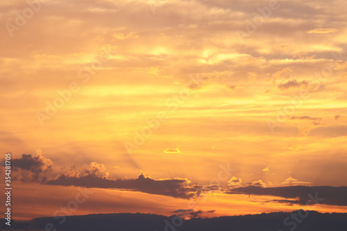 dramatic sky at sunset in girona © larrui