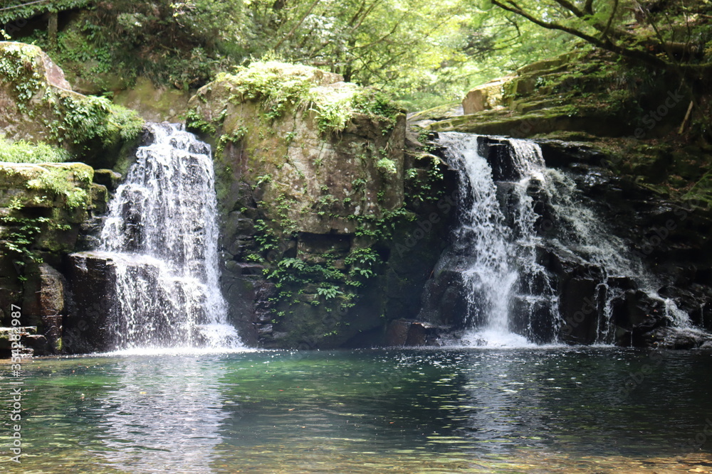Obraz premium 日本の山奥にある滝