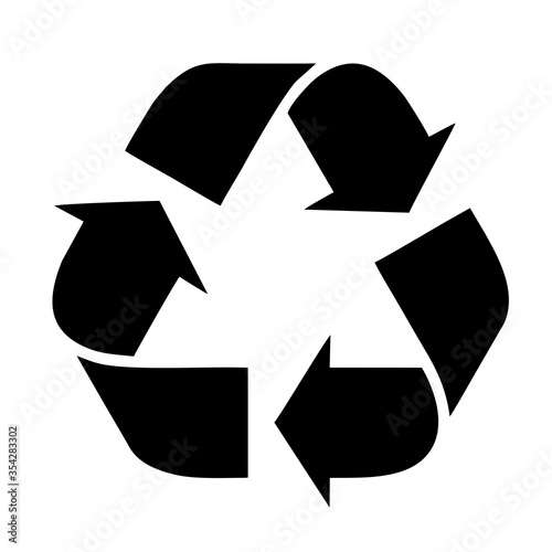 Sorting and recycling sign. Garbage. Vector black label