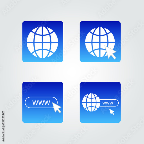 Set Of 4 Simple WWW Icons