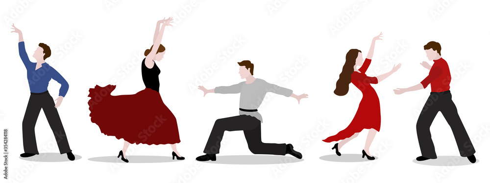 Dance Party Concept. Girls Dancing Together. Satisfied Mother And Daughter  In Different Dance Poses. Characters Enjoy Dance Party At Night Club.  Cartoon Linear Outline Flat Style. Vector Illustration - Stock Image -  Everypixel